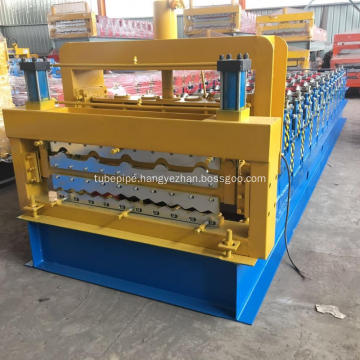 Double deck corrugated sheet roof forming machine